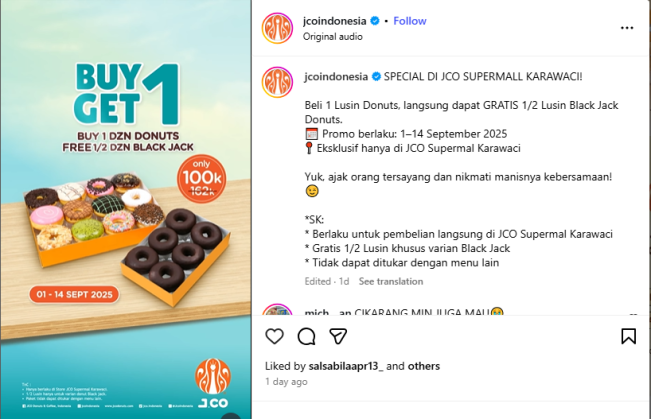 Promo JCO (Instagram)